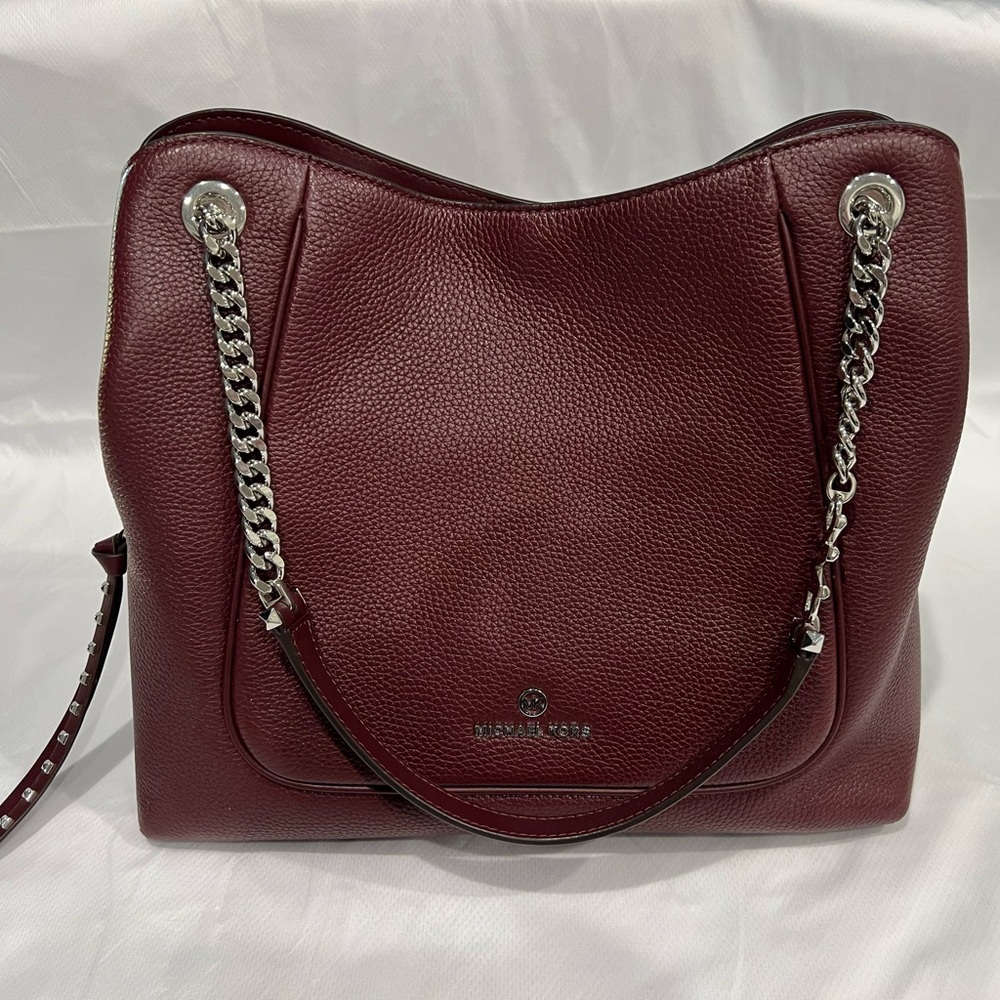 Michael Kors Deep Red Leather Shoulder Bag